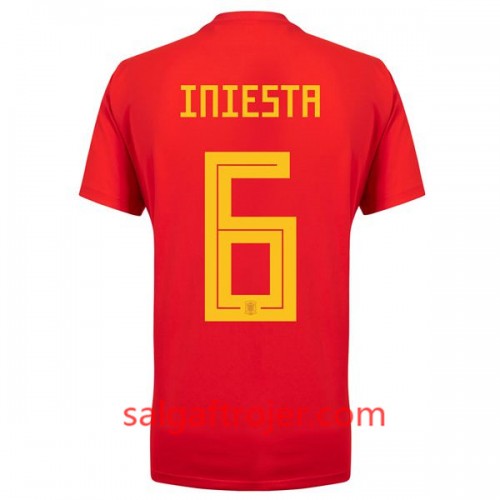 Spanien Fodboldtrøjer A_Iniesta 6 Dame Hjemmebanesæt VM 2018 Spanien Fodboldtrøjer A_Iniesta 6 Dame Hjemmebanesæt VM 2018